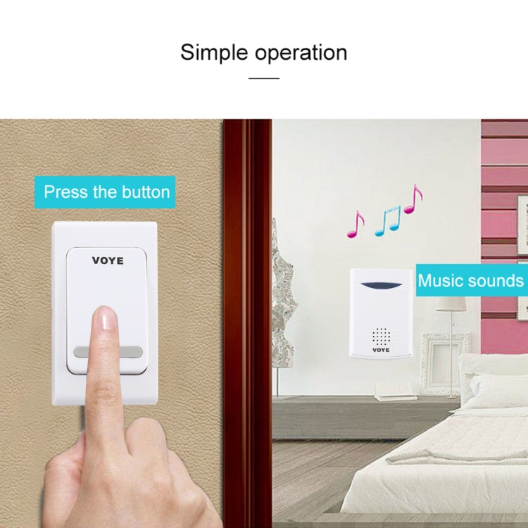 VOYE V006B Home Music Remote Control Wireless Doorbell with 38 Polyphony Sounds, V006B VOYE V006B Home Music Remote Control Wireless Doorbell with 38 Polyphony Sounds, V006B